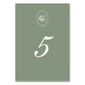 Sage Green Rose Wedding Double Sided Kaart (Achterkant)