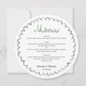 Sage Green Round Whimsical Frame Wedding Menu (Voorkant)