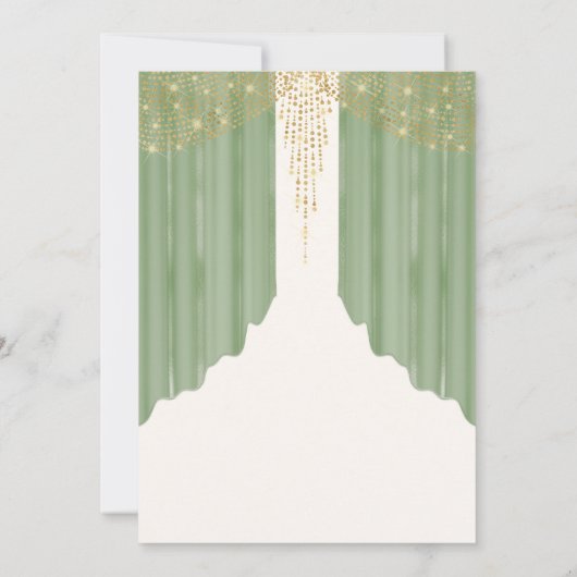 Sage Green Royal Fairytale Modern Quinceanera Kaart (Achterkant)
