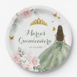 Sage Green Royale Quinceañera 16e Papieren Bordje