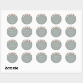 Sage Green  Rozen Baby shower Dank u Ronde Sticker (Vel)