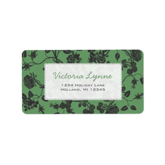 Sage Green Rozen Return Address Label (Voorkant)