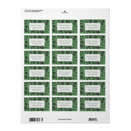 Sage Green Rozen Return Address Label (Full Sheet)