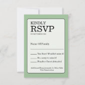 Sage Green RSVP Card Kaartje (Voorkant)