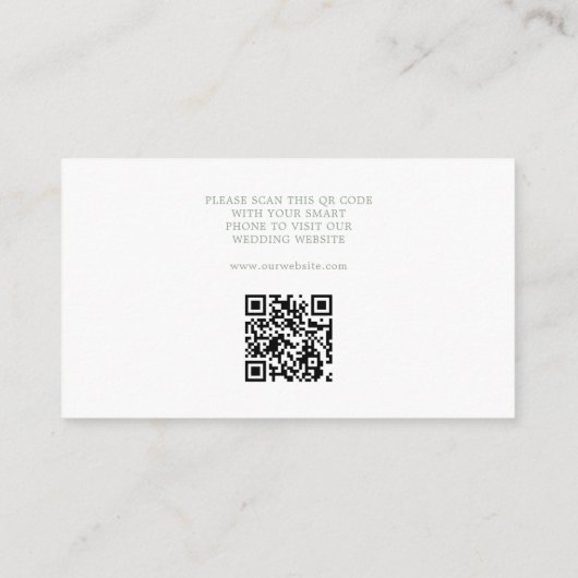 Sage Green RSVP en Details Wedding Enclosure Card Informatiekaartje (Achterkant)