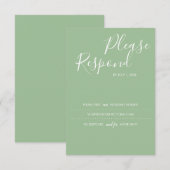 Sage Green RSVP-kaart, bruiloft website RSVP Kaartje (Voorkant / Achterkant)