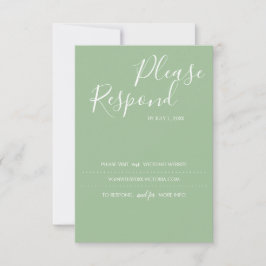 Sage Green RSVP-kaart, bruiloft website RSVP Kaartje