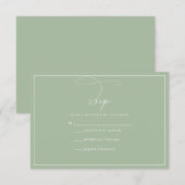 Sage Green RSVP-kaart RSVP Kaartje (Voorkant / Achterkant)