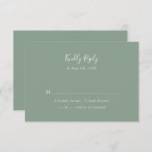 Sage Green RSVP-kaart RSVP Kaartje (Voorkant / Achterkant)