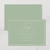 Sage Green RSVP-kaart RSVP Kaartje (Voorkant / Achterkant)