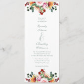 Sage Green Rust Yellow Orange Floral Wedding Programmakaart (Voorkant)