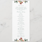 Sage Green Rust Yellow Orange Floral Wedding Programmakaart (Achterkant)