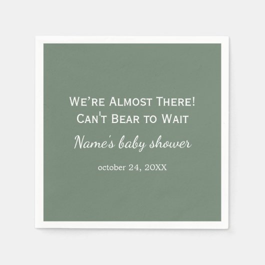 Sage Green Rustic Baby shower servetten (Voorkant)
