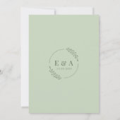 Sage Green Rustic Backyard Botanical Leaf Wedding Kaart (Achterkant)