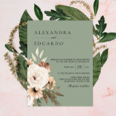 Sage Green Rustic Bohemian Wedding Kaart