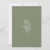 Sage Green Rustic Boho Wildflower Floral Kaart (Achterkant)