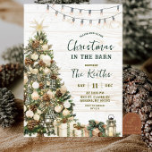 Sage Green Rustic Christmas Barnyard Party Kaart