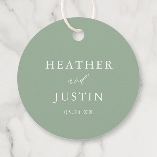 Sage Green Rustic Elegant Wedding Bedankjes Labels (Achterkant)