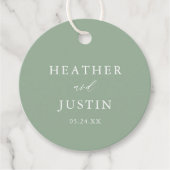 Sage Green Rustic Elegant Wedding Bedankjes Labels (Voorkant)