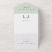 Sage Green Rustic Florals in één uitnodiging (Buitenkant)