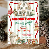 Sage Green Rustic Gingerbread Decorating Party Kaart