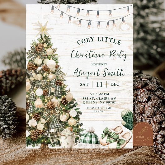 Sage Green Rustic Hygge Christmas Comfy and Cozy Kaart