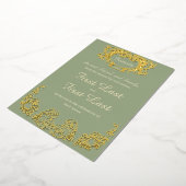 Sage Green Rustic Royal Wedding Folie Uitnodiging (Gedraaid)