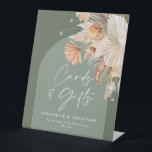 Sage Green Rustic Wedding Cards & Gifts Reclamebord Met Voetstuk<br><div class="desc">Sage Green botanische moderne pampas gras rustic cards & cadeaus bruiloft design bord. Een deel van een modern collectie.</div>