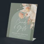 Sage Green Rustic Wedding Cards & Gifts Reclamebord Met Voetstuk<br><div class="desc">Sage Green botanische moderne pampas gras rustic cards & cadeaus bruiloft design bord. Een deel van een modern collectie.</div>