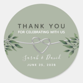 Sage Green Rustic Wedding Dank u Sticker