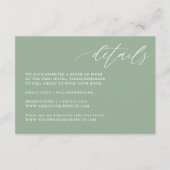 Sage Green Rustic Wedding Details Cards Informatiekaartje (Voorkant)