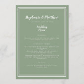 Sage Green Rustic Wedding Simple Modern Dinner Menu (Voorkant)