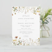 Sage Green Rustic Wildflower Wedding Invitation Kaart (Staand voorkant)