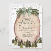 Sage Green Rustic Winter Forest Bridal Shower Kaart (Voorkant)
