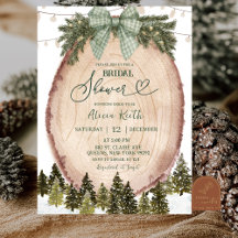 Sage Green Rustic Winter Forest Bridal Shower
