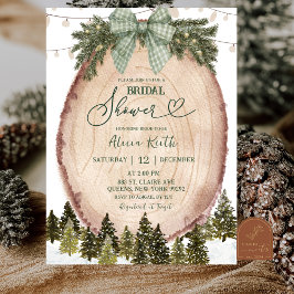 Sage Green Rustic Winter Forest Bridal Shower Kaart