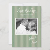 Sage Green Rustic Woodland Fotobruiloft Save The Date (Voorkant)