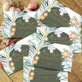 Sage Green Safari Baby shower Diaper Raffle Kaarte Informatiekaartje