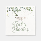 Sage Green Safari Oerwoud Neutraal Baby shower Servet (Voorkant)