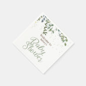 Sage Green Safari Oerwoud Neutraal Baby shower Servet (Hoek)