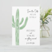 Sage Green Saguaro Cactus Bewaar de datum uitnodig Save The Date (Staand voorkant)