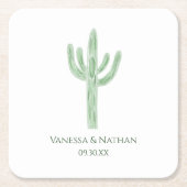 Sage Green Saguaro Cactus Wedding Cocktail Hour Kartonnen Onderzetters (Voorkant)