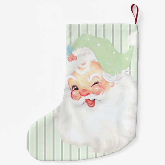 Sage Green Santa Wink kerstmis stoppen Kleine Kerstsok (Achterkant)