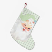 Sage Green Santa Wink kerstmis stoppen Kleine Kerstsok (Voorkant (Hangend))
