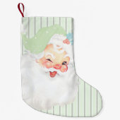 Sage Green Santa Wink kerstmis stoppen Kleine Kerstsok (Voorkant)