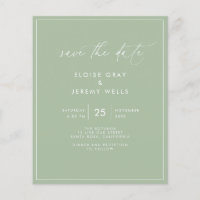 Sage Green Save the Date Briefkaart