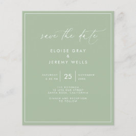 Sage Green Save the Date Briefkaart