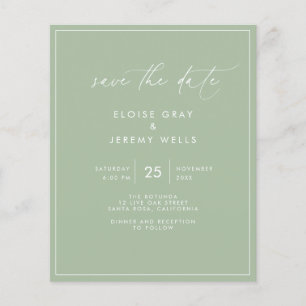 Sage Green Save the Date Briefkaart