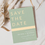 Sage Green Save the Date Elegant Gold<br><div class="desc">Het huwelijk Elegant Sage Green en Gold sparen de Datumkaarten. Sparen de kaarten van de Datum bevatten een moderne hand geschreven kromme manuscripttypografie die elegant,  eenvoudig en modern zijn om na u minimalistische eenvoudige trouwdag te gebruiken viering.</div>