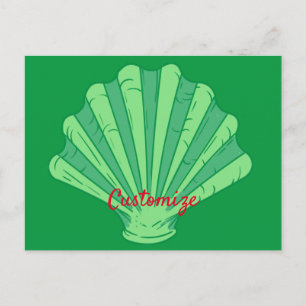 Sage Green Scallop Shell Thunder_Cove Briefkaart